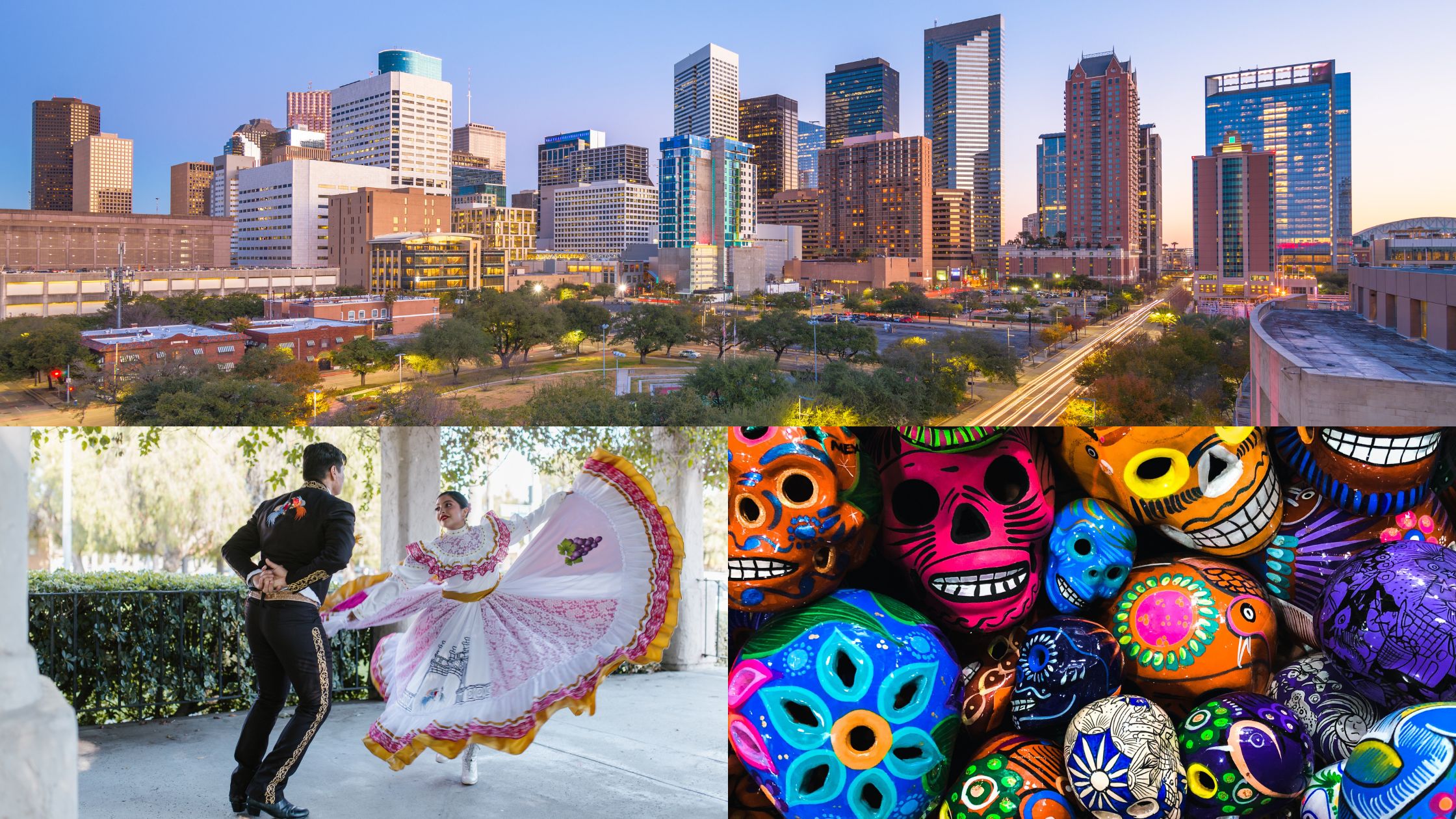 Collage of Houston and Latin events